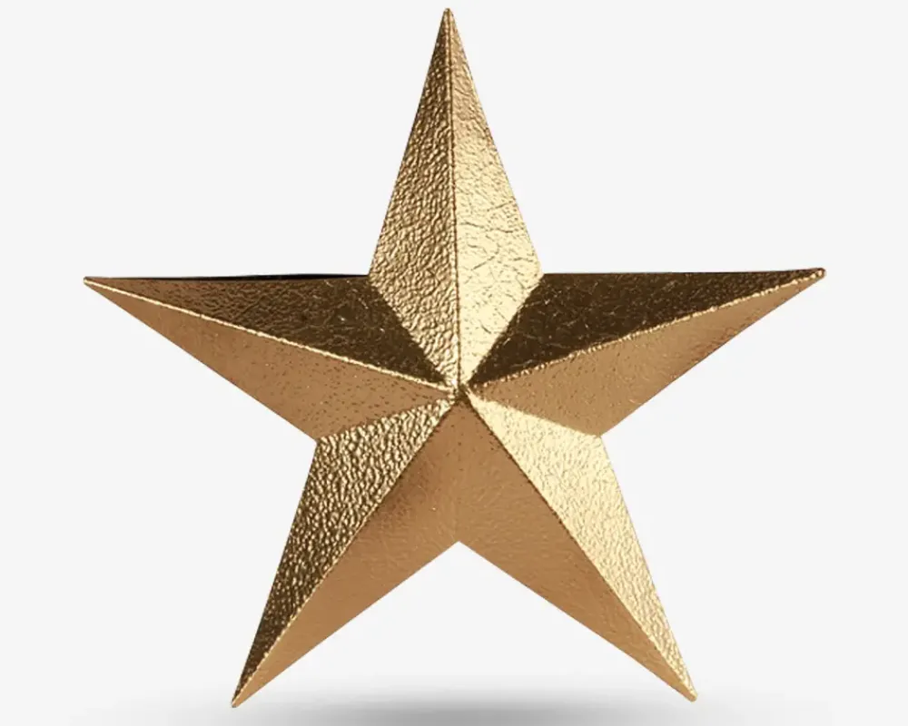 Online Daells Bolighus Topstjerne guld metal 25x3 cm