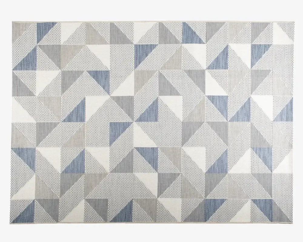 Outlet Daells Bolighus Tæppe Paris Cream/Blå 160x230 cm