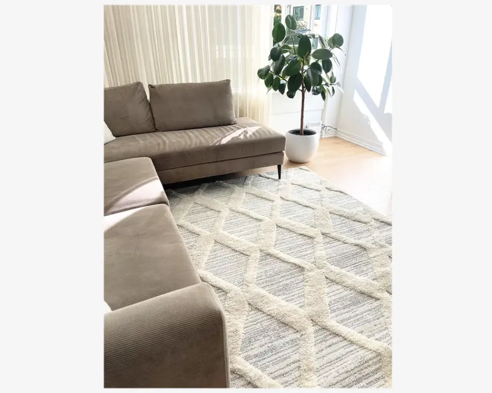 Daells Bolighus Tæppe Pisa lysgrå/hvid 140 x 200 cm