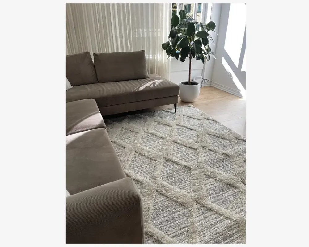 Daells Bolighus Tæppe Pisa lysgrå/hvid 140 x 200 cm