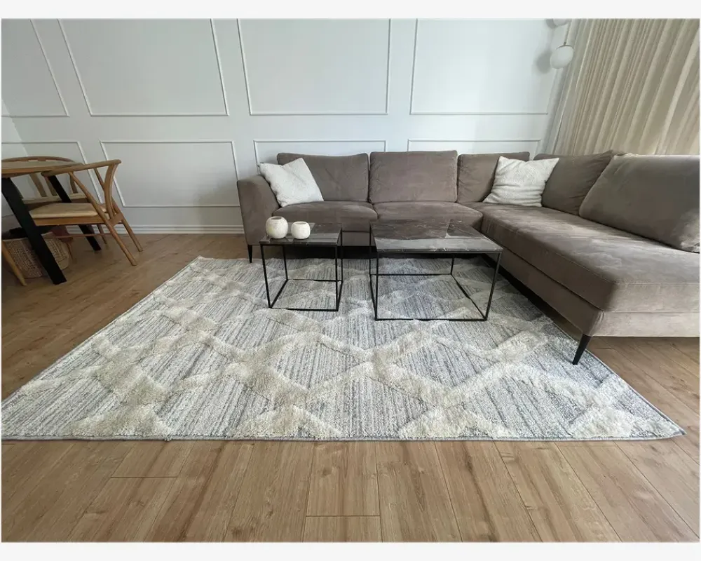 Daells Bolighus Tæppe Pisa lysgrå/hvid 140 x 200 cm