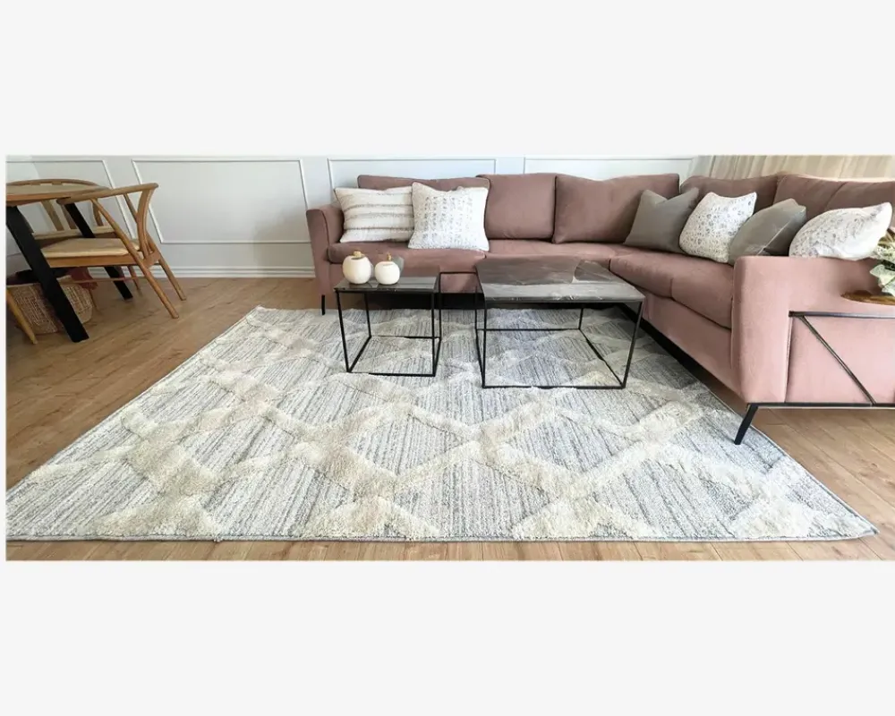 Daells Bolighus Tæppe Pisa lysgrå/hvid 140 x 200 cm