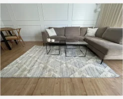 New Daells Bolighus Tæppe Pisa lysgrå/hvid 160 x 230 cm