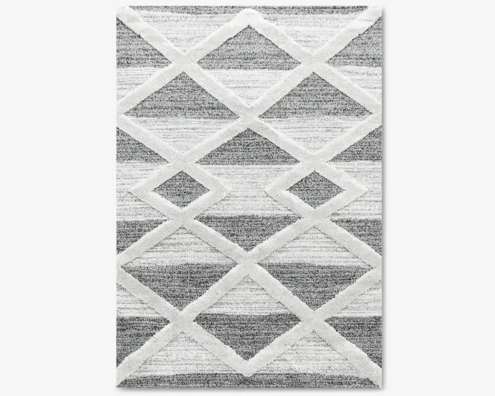 Online Daells Bolighus Tæppe Pisa mørkgrå/hvid 140 x 200 cm