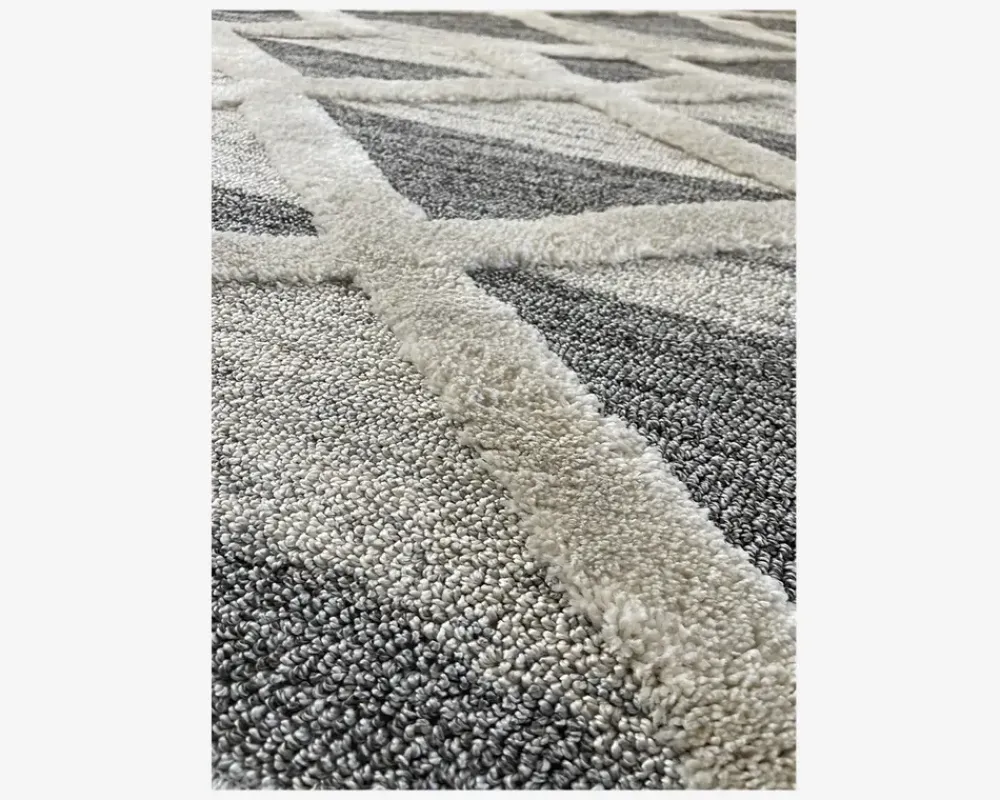 Online Daells Bolighus Tæppe Pisa mørkgrå/hvid 140 x 200 cm