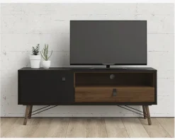 Best Daells Bolighus Tv Bord Ry Sort/Valnød