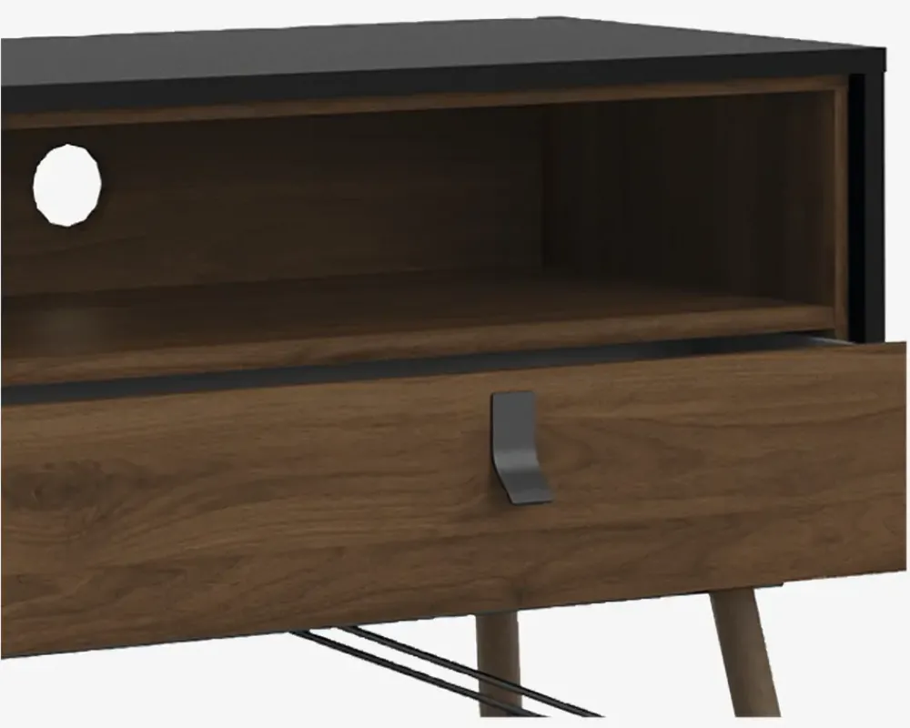 Best Daells Bolighus Tv Bord Ry Sort/Valnød