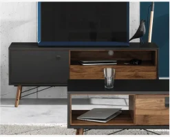 Best Daells Bolighus Tv Bord Ry Sort/Valnød