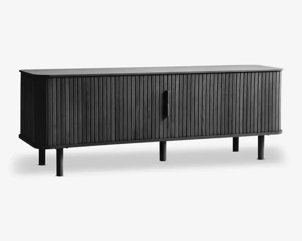 Online Daells Bolighus Tv-bord Cavo Lakeret Eg Finer m/Jalousidøre Sort