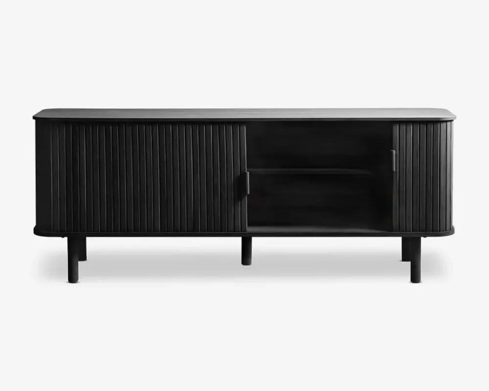 Online Daells Bolighus Tv-bord Cavo Lakeret Eg Finer m/Jalousidøre Sort