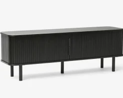 Online Daells Bolighus Tv-bord Cavo Sort Lakeret Eg Finer m/Jalousidøre Sort/Eg