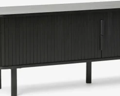 Online Daells Bolighus Tv-bord Cavo Sort Lakeret Eg Finer m/Jalousidøre Sort/Eg