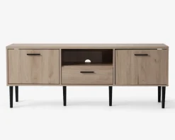 Best Daells Bolighus Tv-Bord Lys Eg M/Sorte Ben