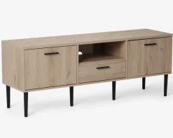 Best Daells Bolighus Tv-Bord Lys Eg M/Sorte Ben