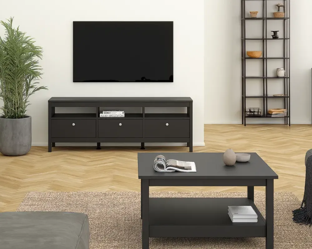 Sale Daells Bolighus Tv-bord Madrid m/3 skuffer Sort