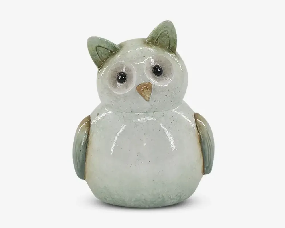 Best Daells Bolighus Ugle ole keramik grøn H.15,5 cm