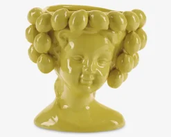 Best Daells Bolighus Vase Med Ansigt Lemon Gul H.20 cm