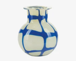 Online Daells Bolighus Vase Mønster Gul/Blå H.17.5 cm Gul, Blå