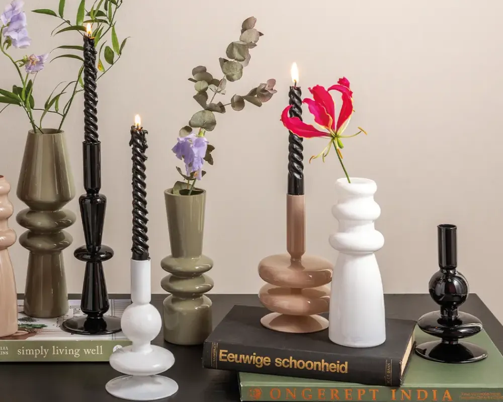 Discount Daells Bolighus Vase sparkle bottle glas hvid H.20,5 cm