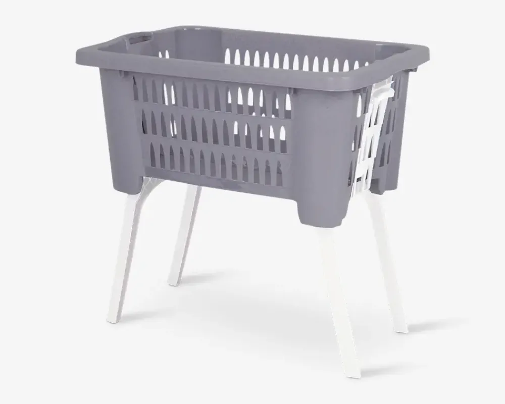 New Daells Bolighus Vasketøjskurv m. udklappelige ben 60L ass.