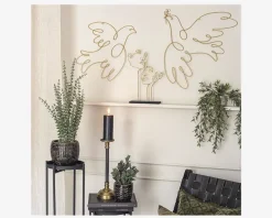 Clearance Daells Bolighus Vægdekoration fugle guld H.52 cm