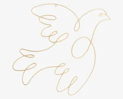 Best Daells Bolighus Vægdekoration fugle guld H.44 cm