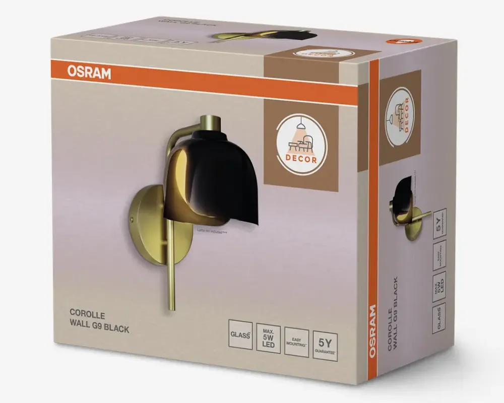 New Daells Bolighus Væglampe Corolle sort Ø.21 cm