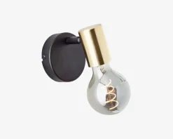 Sale Daells Bolighus Væglampe Kerry Sort/Messing