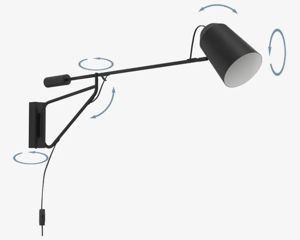 Best Daells Bolighus Væglampe Loreto Sort D.106 cm