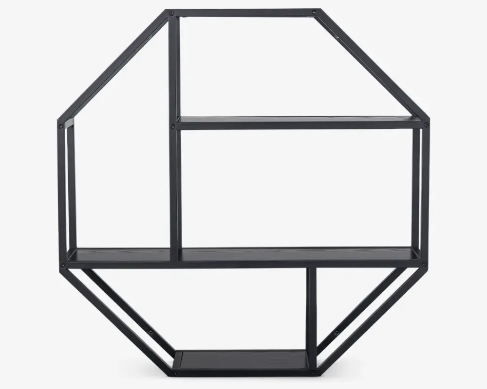 Best Daells Bolighus Vægreol Seaford 8 Kantet Sort/Sort Sort/Eg