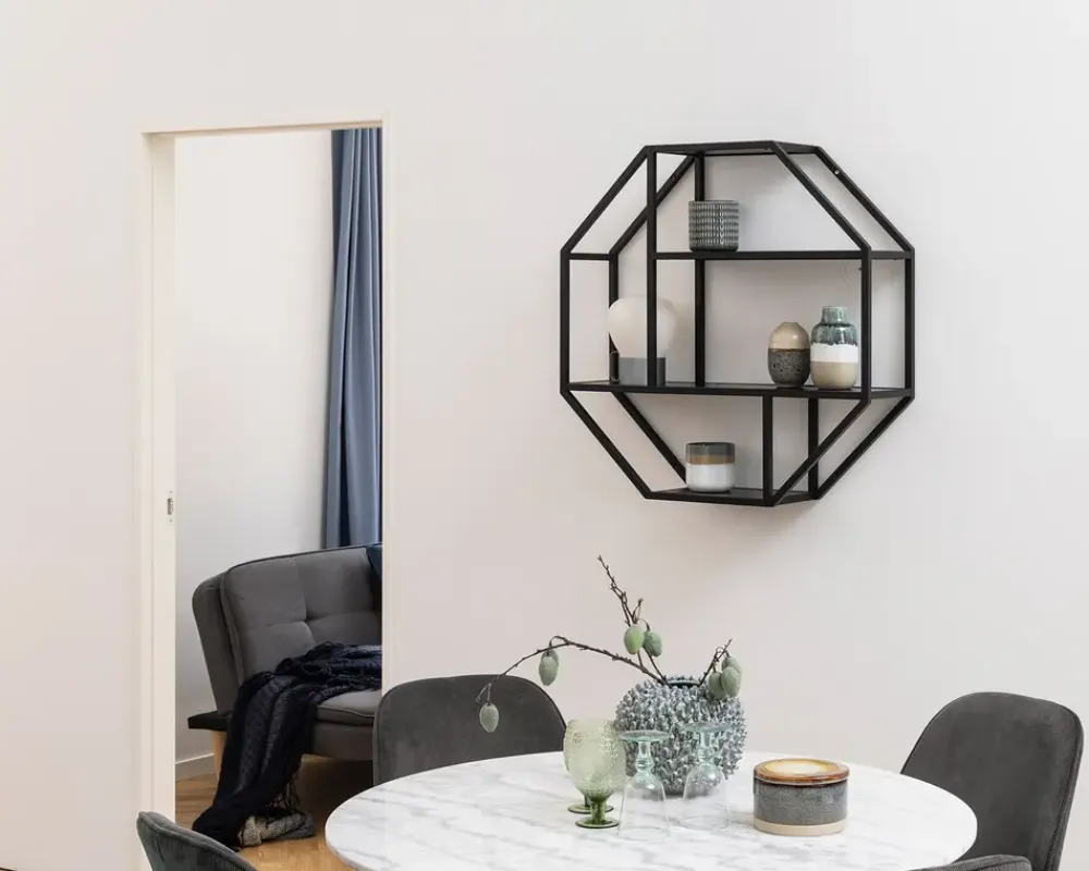 Best Daells Bolighus Vægreol Seaford 8 Kantet Sort/Sort Sort/Eg