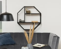 Best Daells Bolighus Vægreol Seaford 8 Kantet Sort/Sort Sort/Eg