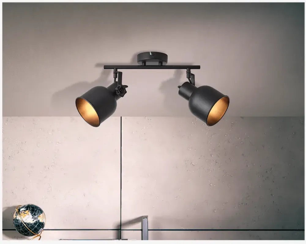 Outlet Daells Bolighus Vægspot Rolet Sort 2 x E14