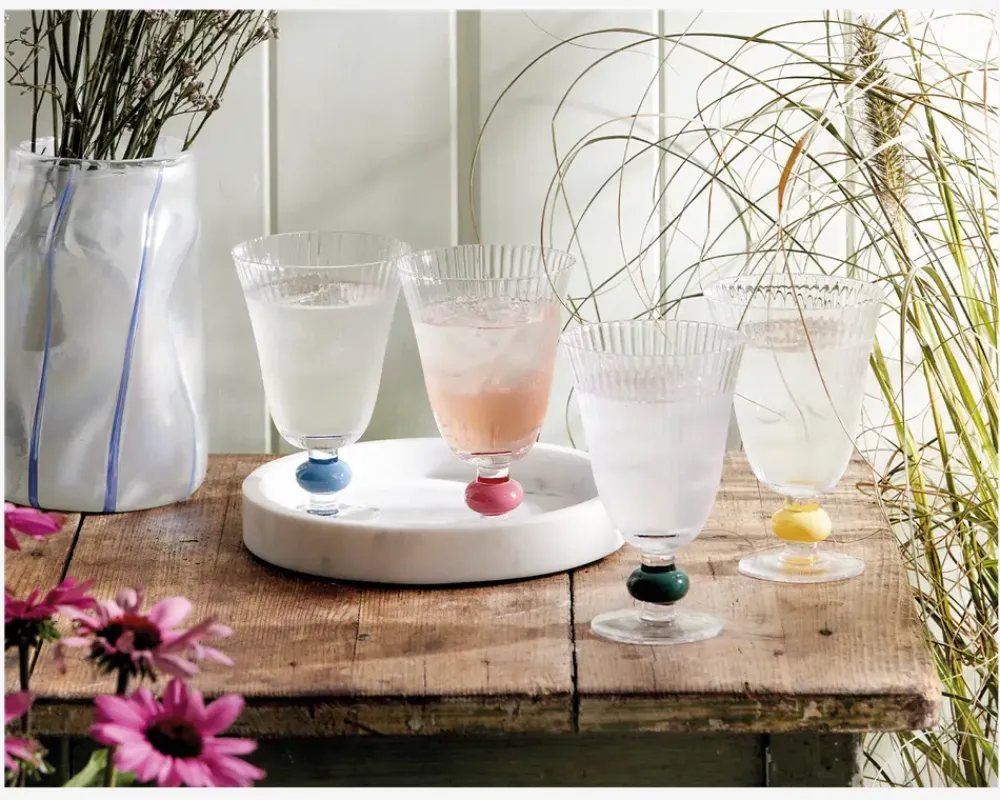 Hot Daells Bolighus Vinglas Klar/Grøn H.13,5 cm Klar, Grøn