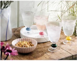 Sale Daells Bolighus Vinglas Klar/Gul H.13,5 cm Klar, Blå