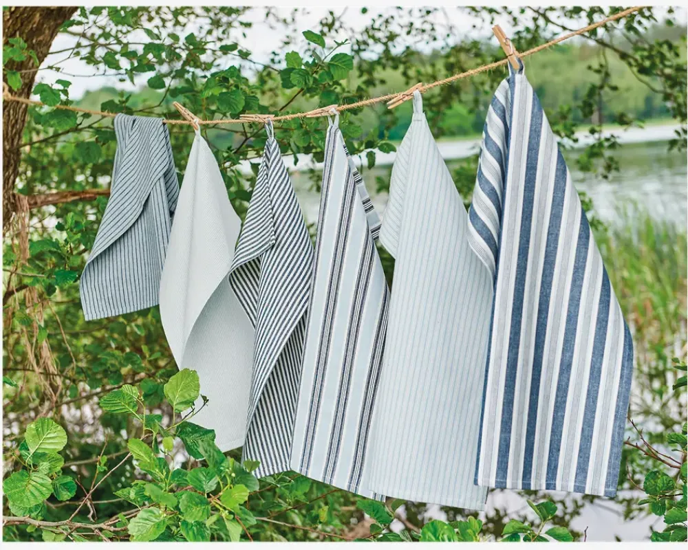 Daells Bolighus Viskestykke blomster hvid/brun/blå 50x70 cm Blå, Hvid, Brun