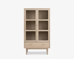 Outlet Daells Bolighus Vitrine Aston i hvidolieret fineret eg