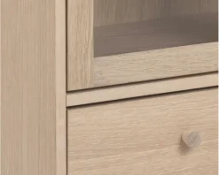 Outlet Daells Bolighus Vitrine Aston i hvidolieret fineret eg