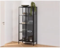 Hot Daells Bolighus Vitrine Newcastle i sort med 4 hylder