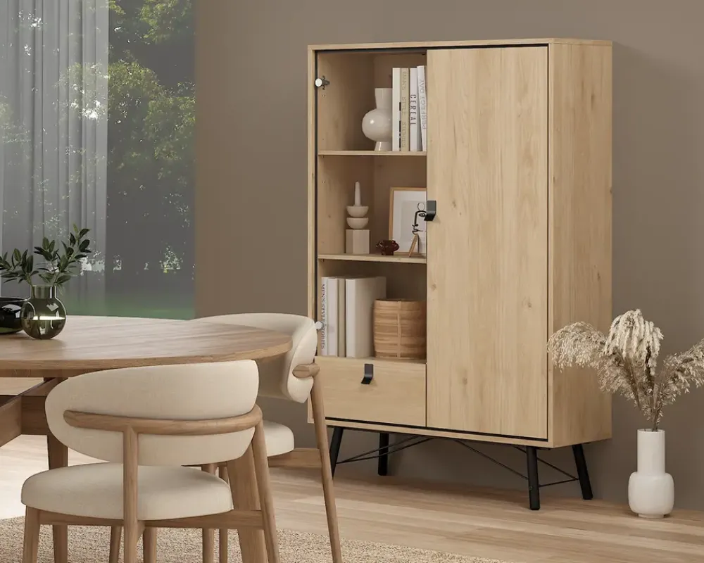 Outlet Daells Bolighus Vitrine Ry B. 102 cm eg/sort